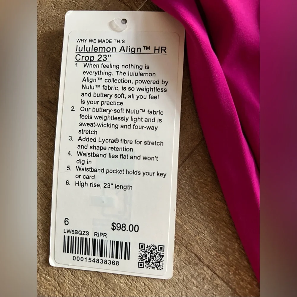 NWT Lululemon Align 23” Ripened Raspberry - Picture 3 of 9